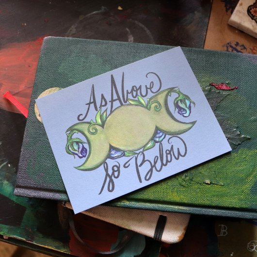 Wie oben so unten pagan triple Moon Art Postkarte