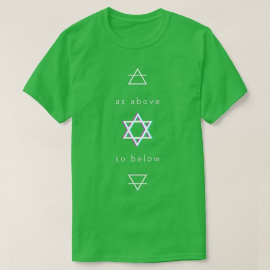 Wie oben so unter Alchemy Elemental Symbols Hexagr T-Shirt (Design vorne)