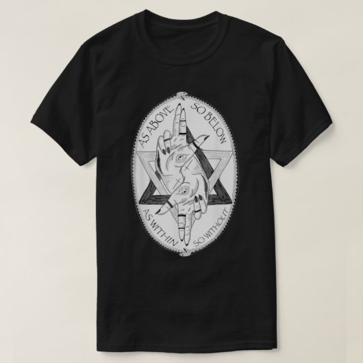 Wie oben so unter Alchemy Symbol Occult Pagan Goth T-Shirt (Design vorne)
