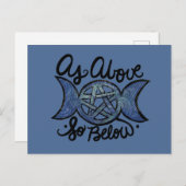 Wie oben so unter Triple Moon Wiccan Art Postkarte (Vorne/Hinten)