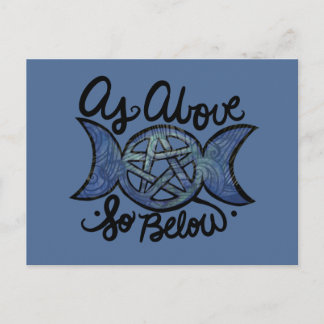 Wie oben so unter Triple Moon Wiccan Art Postkarte