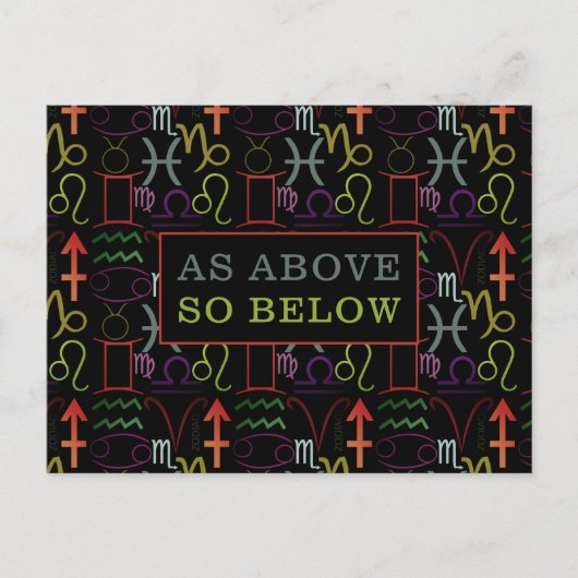 Wie oben, unten, astrologisch postkarte (Vorderseite)