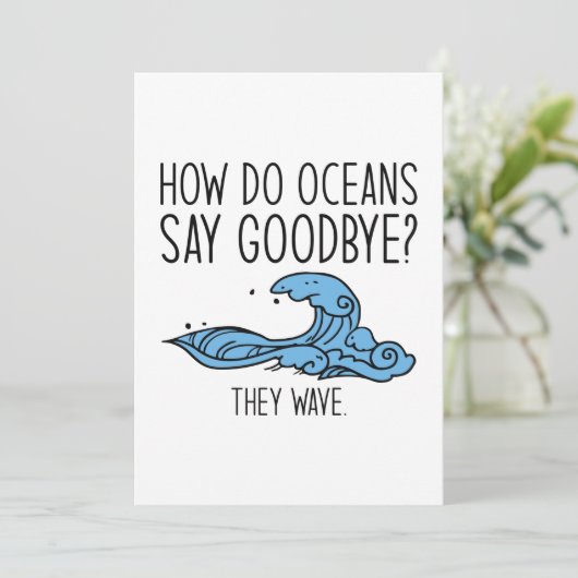 Wie Ozeane auf Wiedersehen sagen Dankeskarte (Stehend Vorderseite)
