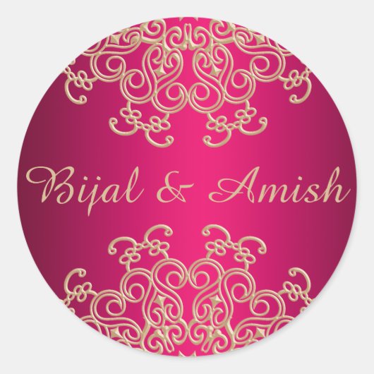 WIE PINK UND GOLD INDIAN INSPIRIERT DANK IHNEN ETI RUNDER AUFKLEBER (Vorderseite)