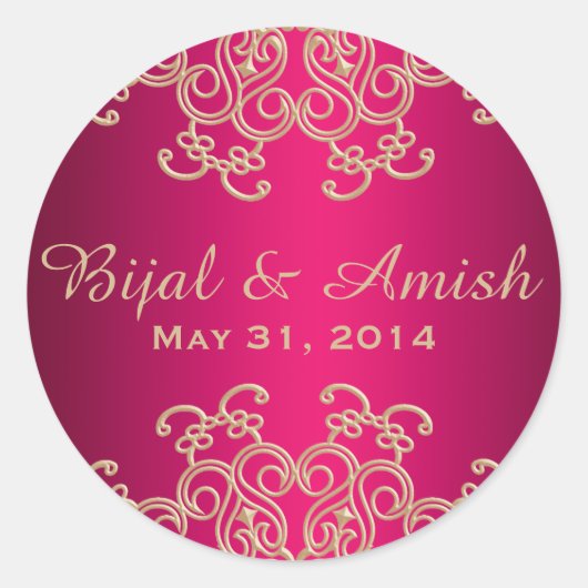 WIE PINK UND GOLD INDIAN INSPIRIERT DANK IHNEN ETI RUNDER AUFKLEBER (Vorderseite)