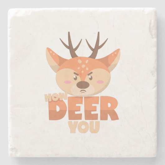 Wie Rehe Sie Steinuntersetzer (Vorderseite)