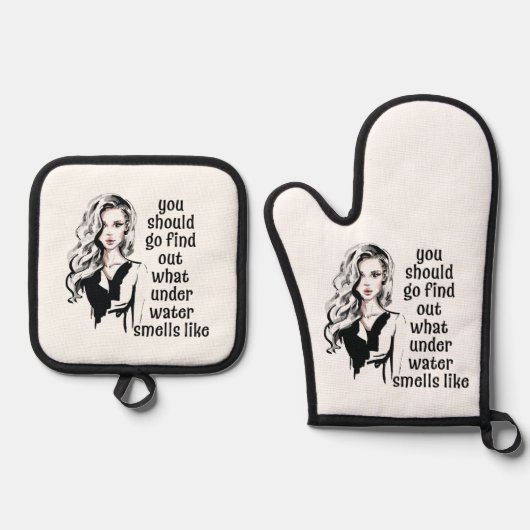 Wie riecht Unterwasser? Ofenhandschuh & Topflappen-Set (Vorderseite)