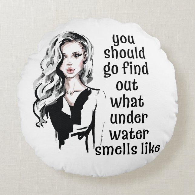Wie riecht Unterwasser? Rundes Kissen (Vorderseite)