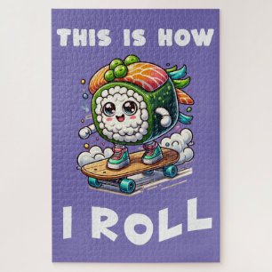 Wie Roll Kawaii Skateboarding Sushi Puzzle
