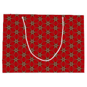 Wie rotes Blumen-Muster-große Geschenk-Tasche Große Geschenktüte (Rückseite)