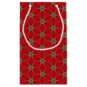 Wie rotes Blumen-Muster-kleine Geschenk-Tasche Kleine Geschenktüte (Rückseite)