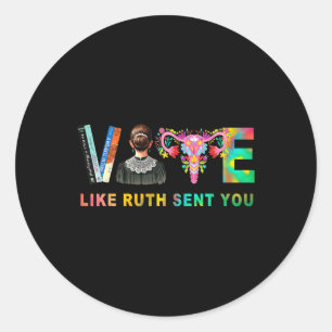 Wie Ruth Ihnen RBG Feminist Voting Inspiration ges Runder Aufkleber