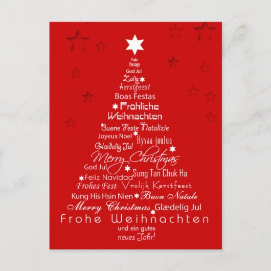 Wie sagt ihr frohe Weihnachten? Postkarte (Vorderseite)