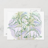 Wie sagt man Dinosauriernamen handgezeichnete Post Postkarte (Vorne/Hinten)