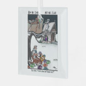 Wie Santa Met Mrs Claus Glass Square Ornament (Vorderseite links)