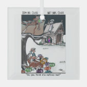 Wie Santa Met Mrs Claus Glass Square Ornament (Vorderseite)