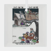 Wie Santa Met Mrs Claus Glass Square Ornament (Rückseite)