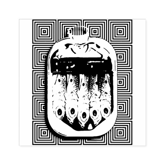 Wie Sardinen in einer Dose Gummistempel (Prägung)