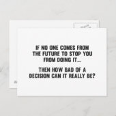 Wie schlecht kann eine Entscheidung wirklich sein? Postkarte (Vorne/Hinten)