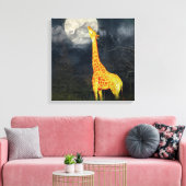 Wie schmeckt der Mond? Giraffe & Moon | LEINWAND (Insitu (Wohnzimmer))