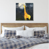 Wie schmeckt der Mond? Giraffe & Moon | LEINWAND (Insitu (Schlafzimmer))