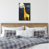 Wie schmeckt der Mond? Giraffe & Moon | LEINWAND (Insitu (Schlafzimmer))