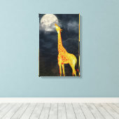 Wie schmeckt der Mond? Giraffe & Moon | LEINWAND (Insitu (Holzboden))
