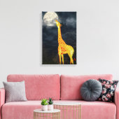 Wie schmeckt der Mond? Giraffe & Moon | LEINWAND (Insitu (Wohnzimmer))