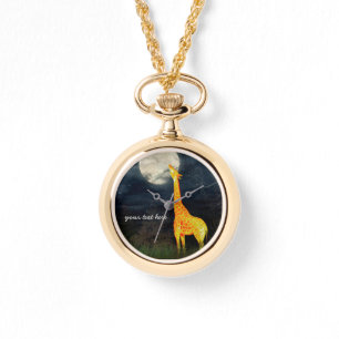 Wie schmeckt der Mond? Giraffe und Mondschau Armbanduhr