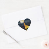 Wie schmeckt der Mond? Giraffe und Moon Sticke Herz-Aufkleber (Umschlag)