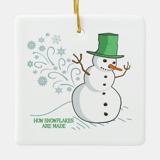 Wie Schneeflocken gemacht werden Keramikornament (Vorderseite)