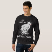 Wie Schneeflocken wirklich zu sonnigen Weihnachtsf Sweatshirt (Vorne ganz)