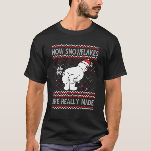 Wie Schneeflocken wirklich zum Schneemann gemacht T-Shirt (Vorderseite)