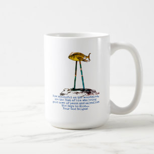 Wie schön auf den Bergen sind die Füße Kaffeetasse