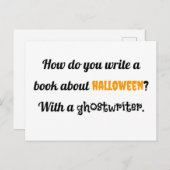 Wie schreibt man ein Buch über Halloween? Mit Hut Postkarte (Vorne/Hinten)
