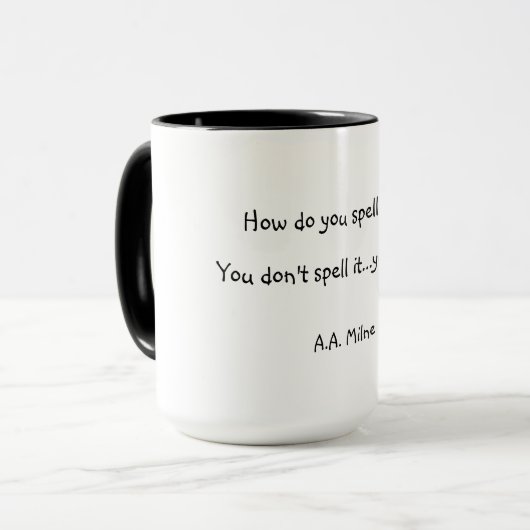 Wie schreibt man Liebe? Tasse (Vorderseite Links)
