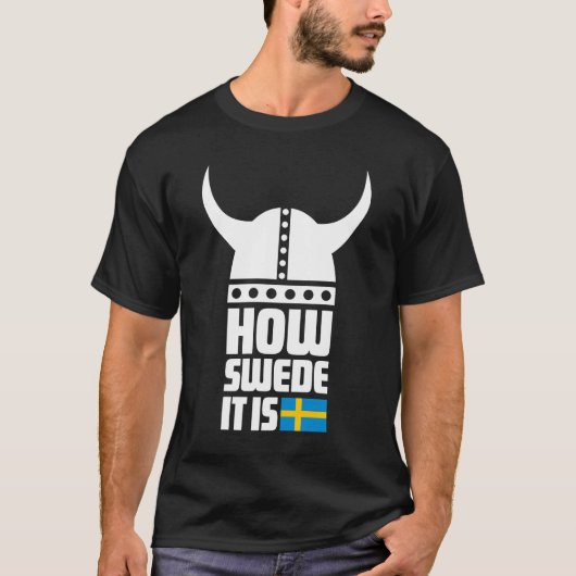 Wie Schwede es lustiger grundlegender dunkler T - T-Shirt (Vorderseite)