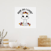 Wie sehe ich aus? Frauengiraffe Poster (Küche)