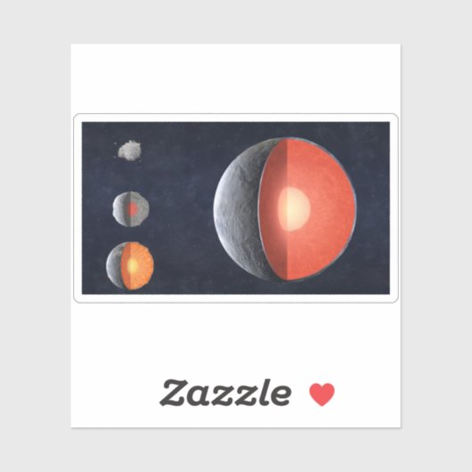 Wie sich ein Felsplanet bildet. Aufkleber (Blatt)