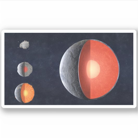 Wie sich ein Felsplanet bildet. Aufkleber (Vorderseite)