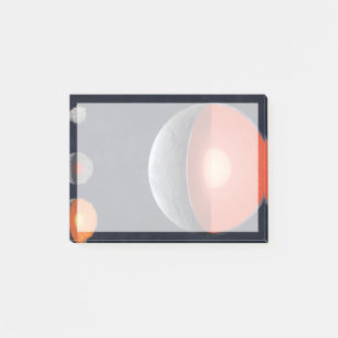 Wie sich ein Felsplanet bildet. Post-it Klebezettel