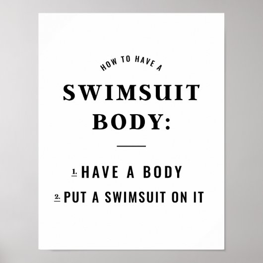 Wie Sie einen Swimsuit Body DRUCKEN haben! Poster (Vorne)