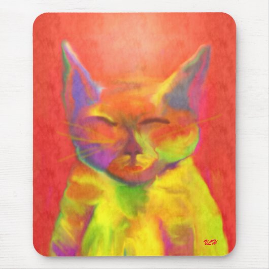 "Wie Sie mich dienen mögen?" Katzen-Kunst Mousepad (Vorne)