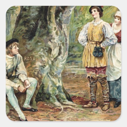 Wie Sie wollen, Shakespeare Quadratischer Aufkleber (Vorderseite)