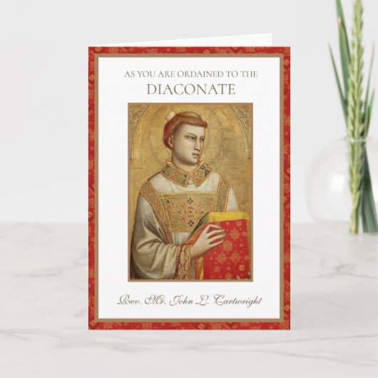 WIE SIE ZUM DIACONATE ORDAINIERT WERDEN KARTE (Vorderseite)