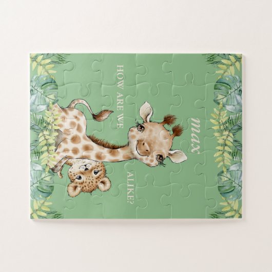 Wie sind wir wie Giraffe Cheetah Kids? Puzzle (Horizontal)