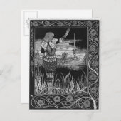 Wie Sir Bedivere das Schwert Excalibur vergossen h Postkarte (Vorne/Hinten)