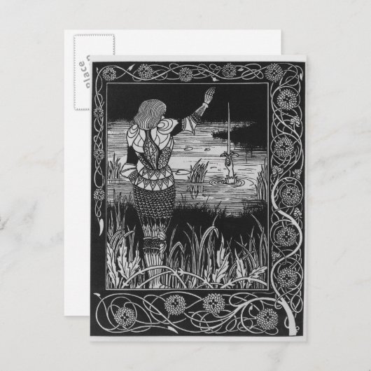 Wie Sir Bedivere das Schwert Excalibur vergossen h Postkarte (Vorne/Hinten)