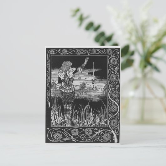 Wie Sir Bedivere das Schwert Excalibur vergossen h Postkarte (Stehend Vorderseite)