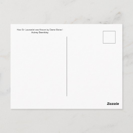 Wie Sir Launcelot von Beardsley Postcard bekannt w Postkarte (Rückseite)